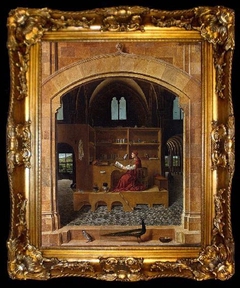 framed  Antonello da Messina St Jerome in His Study (mk08), ta009-2